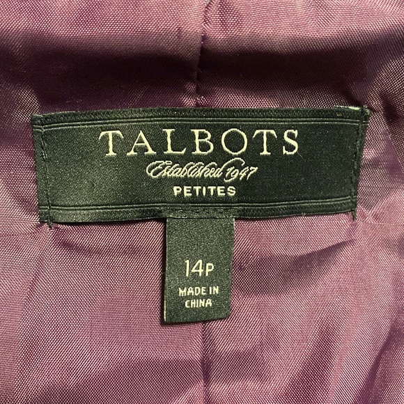 TALBOTS velvet plum blazer jacket - Picture 10 of 11